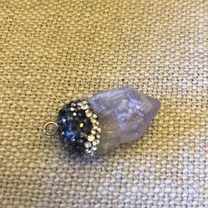 Amethyst faceted point pave zircon (one bail)